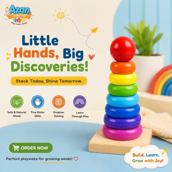 Wooden Rainbow Tower Large