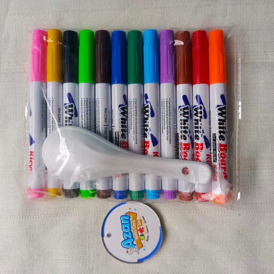 2 in 1 ফ্লোটিং প্লাস হোয়াইট বোর্ড মার্কার (12 color)
