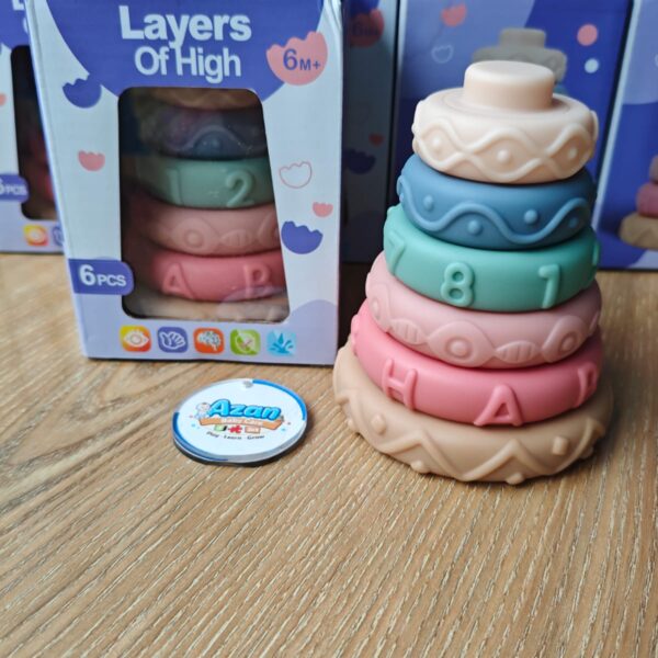 Squeeze and Stack Silicone Blocks Sensory Toy