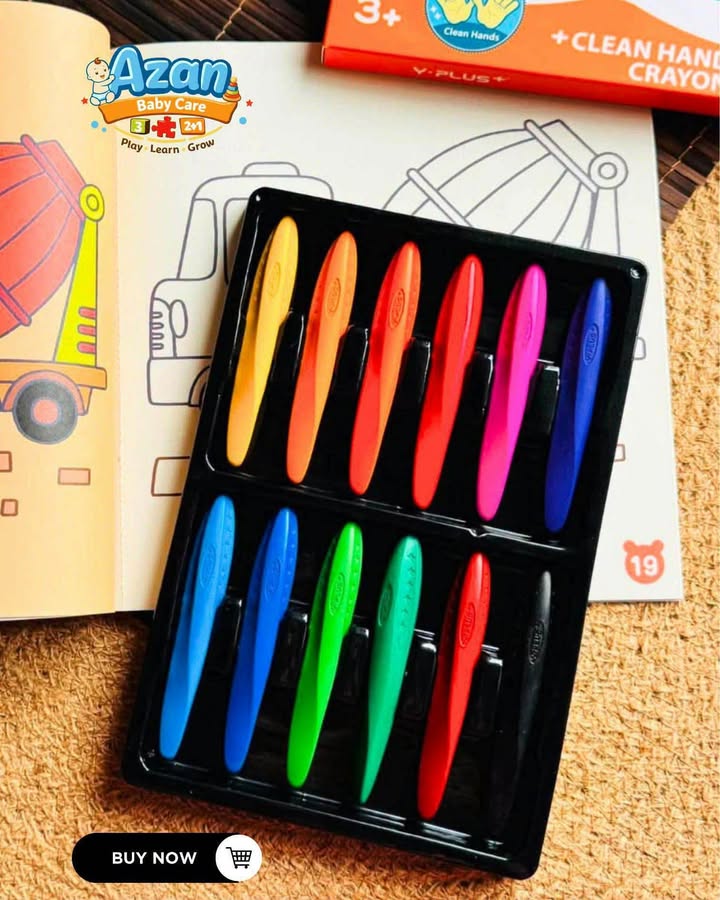Y-Plus+ Triangular Peanut 12 Pcs Crayon!