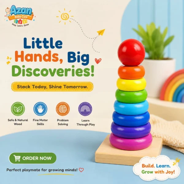 Wooden Rainbow Tower Large