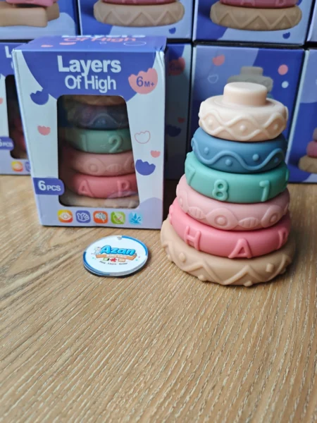 Squeeze and Stack Silicone Blocks Sensory Toy