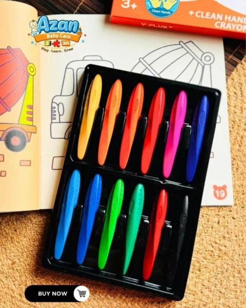 Y-Plus+ Triangular Peanut 12 Pcs Crayon!