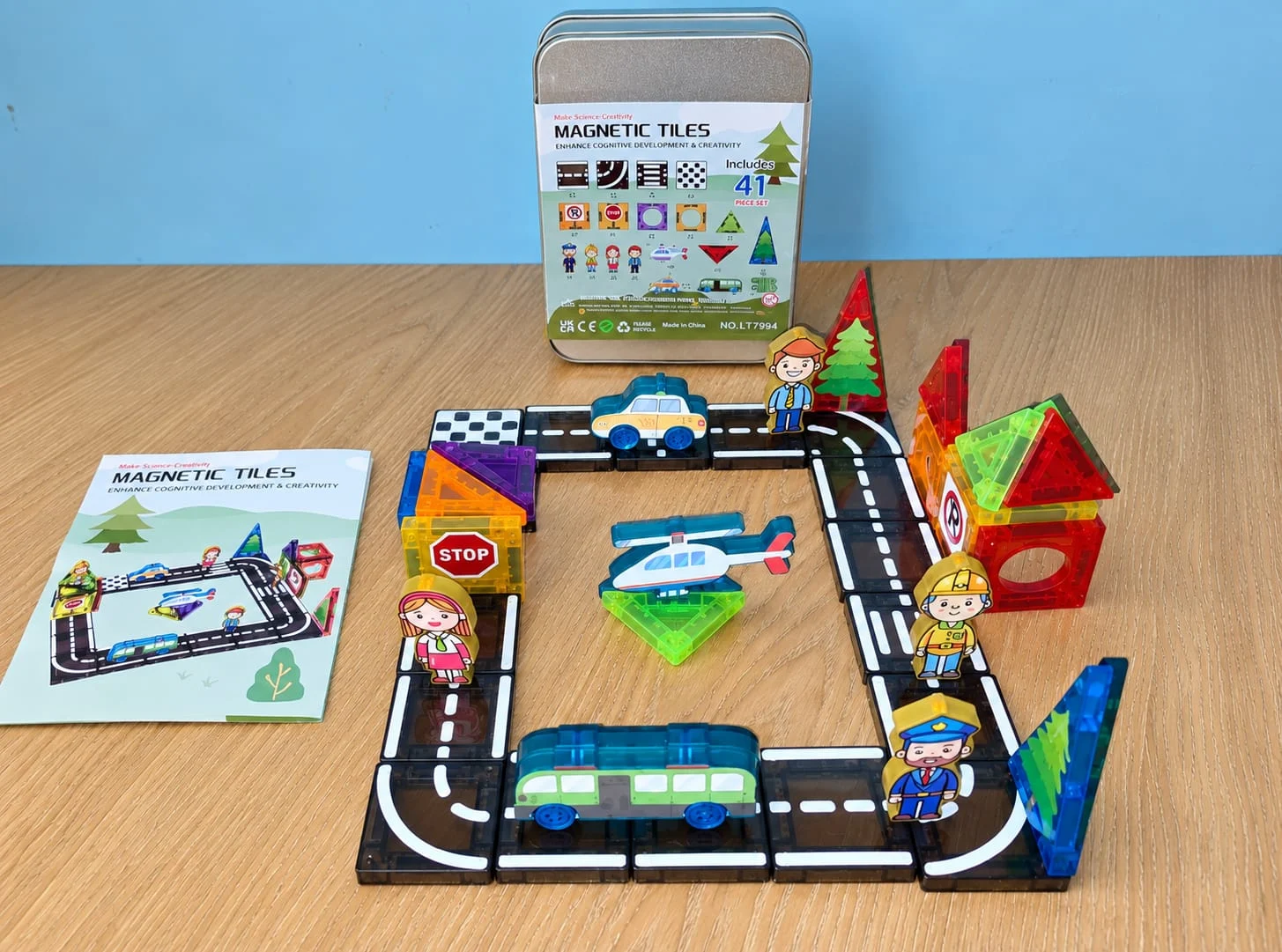 Mini Magnetic Tiles Road & City Set – 41 PCS
